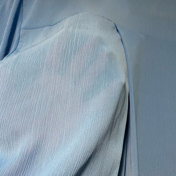 Prabel Gurung women’s blue ruffle tie flowing blouse size 14 excellent condition - Picture 8 of 13